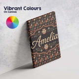 Personalised Name Dark Folk Pottery Custom  Stylish Home Interior Elegant Feature Canvas Wall Art Print Decor Picture Ready to Hang