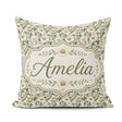 Custom Name White Daisy Flower Garden Seamless Pattern Botanical Square Filled Cushion Throw Pillow Sofa Bed Home Decor Zip Washable UK Made