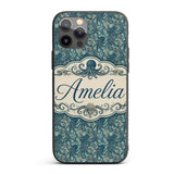 Vintage Octopus Ocean Seamless Pattern Detailed Custom Name Protective Phone Case Mobile Cover Durable Everyday Smartphone Shock Resistant