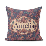 Custom Name Colorful Octopus Sea Life Seamless Underwater Marine Square Filled Cushion Throw Pillow Sofa Bed Home Decor Zip Washable UK Made