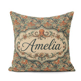 Custom Name Ornate Octopus and Coral Reef Seamless Pattern Ocean Square Filled Cushion Throw Pillow Sofa Bed Home Decor Zip Washable UK Made