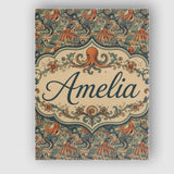 Personalised Name Ornate Octopus and Coral Custom  Unique Gift Idea Elegant Feature Canvas Wall Art Print Decor Picture Ready to Hang