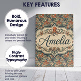 Personalised Name Ornate Octopus and Coral Custom  Unique Gift Idea Elegant Feature Canvas Wall Art Print Decor Picture Ready to Hang