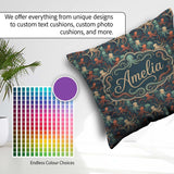 Custom Name Cartoon Octopus Seamless Pattern Playful Marine Life Square Filled Cushion Throw Pillow Sofa Bed Home Decor Zip Washable UK Made