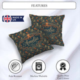 Custom Name Octopus Marine Seamless Pattern Detailed Ocean Life Square Filled Cushion Throw Pillow Sofa Bed Home Decor Zip Washable UK Made