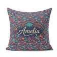 Custom Name Vibrant Sea Life Seamless Pattern Tropical Fish Reef Square Filled Cushion Throw Pillow Sofa Bed Home Decor Zip Washable UK Made