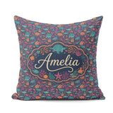 Custom Name Vibrant Sea Life Seamless Pattern Tropical Fish Reef Square Filled Cushion Throw Pillow Sofa Bed Home Decor Zip Washable UK Made