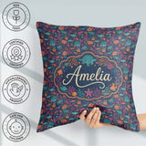 Custom Name Vibrant Sea Life Seamless Pattern Tropical Fish Reef Square Filled Cushion Throw Pillow Sofa Bed Home Decor Zip Washable UK Made