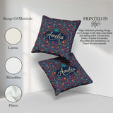 Custom Name Vibrant Sea Life Seamless Pattern Tropical Fish Reef Square Filled Cushion Throw Pillow Sofa Bed Home Decor Zip Washable UK Made