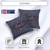 Custom Name Ocean Marine Seamless Pattern Fish Coral Sea Life Square Filled Cushion Throw Pillow Sofa Bed Home Decor Zip Washable UK Made