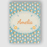 Personalised Name Cute Hamster Cartoon Blue Heart Pattern Seamless Custom  Unique Canvas Wall Art Print Decor Picture Ready to Hang
