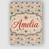 Personalised Name Red Blue Patriotic Custom Premium Decorative Design Modern Room Accent Canvas Wall Art Print Decor Picture Ready to Hang