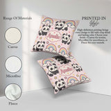 Custom Name Cute Panda Unicorn Cartoon Animal Pattern Coffee Cup Square Filled Cushion Throw Pillow Sofa Bed Home Decor Zip Washable UK Made