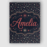 Personalised Name Pink White Firework Custom Modern Room Accent Creative Decorator Style Canvas Wall Art Print Decor Picture Ready to Hang