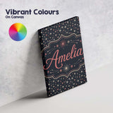 Personalised Name Pink White Firework Custom Modern Room Accent Creative Decorator Style Canvas Wall Art Print Decor Picture Ready to Hang