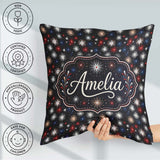 Custom Name Classic Red White Blue Fireworks Seamless Patriotic Square Filled Cushion Throw Pillow Sofa Bed Home Decor Zip Washable UK Made
