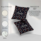Custom Name Classic Red White Blue Fireworks Seamless Patriotic Square Filled Cushion Throw Pillow Sofa Bed Home Decor Zip Washable UK Made