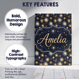 Personalised Name Golden Spark Fireworks Custom  Unique Gift Idea Elegant Feature Canvas Wall Art Print Decor Picture Ready to Hang