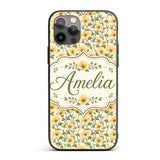 Soft Beige Poppy Floral Seamless Pattern Elegant Custom Name Protective Phone Case Mobile Cover Durable Everyday Smartphone Shock Resistant