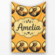 Cheetah Portrait Sunset Safari Seamless Pattern Wildlife Nature  Personalised Custom Name Super Soft Fleece Blanket Bed Sofa Throw