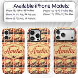 Cheetah Landscape Red Sunset Scenic Seamless Custom Name Protective Phone Case Mobile Cover Durable Everyday Smartphone Shock Resistant