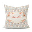 Custom Name Hamster Floral Branch Cute Animal Seamless Pattern Square Filled Cushion Throw Pillow Sofa Bed Home Decor Zip Washable UK Made
