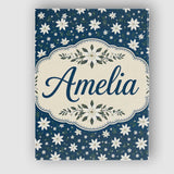 Personalised Name Small White Floral Custom Premium Decorative Design Modern Room Accent Canvas Wall Art Print Decor Picture Ready to Hang