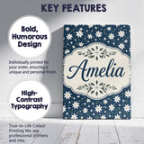 Personalised Name Small White Floral Custom Premium Decorative Design Modern Room Accent Canvas Wall Art Print Decor Picture Ready to Hang