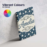 Personalised Name Small White Floral Custom Premium Decorative Design Modern Room Accent Canvas Wall Art Print Decor Picture Ready to Hang