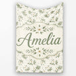 Soft White Floral Sprigs Cream Background Seamless Pattern Elegant  Personalised Custom Name Super Soft Fleece Blanket Bed Sofa Throw