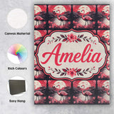 Personalised Name Flamingo Sunset Lake Custom  Modern Room Accent Elegant Feature Canvas Wall Art Print Decor Picture Ready to Hang