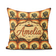 Custom Name Spooky Monster Pumpkin Halloween Seamless Fun Creepy Square Filled Cushion Throw Pillow Sofa Bed Home Decor Zip Washable UK Made
