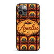 Cartoon Monster Frame Halloween Seamless Pattern Custom Name Protective Phone Case Mobile Cover Durable Everyday Smartphone Shock Resistant