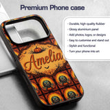 Cartoon Monster Frame Halloween Seamless Pattern Custom Name Protective Phone Case Mobile Cover Durable Everyday Smartphone Shock Resistant