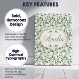 Personalised Name White Jasmine Flowers on Custom  Unique Gift Idea Elegant Feature Canvas Wall Art Print Decor Picture Ready to Hang