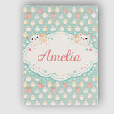 Personalised Name Pastel Cute Hamster Soft Polka Dot Seamless Custom Contemporary Display Canvas Wall Art Print Decor Picture Ready to Hang
