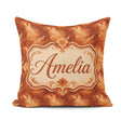 Custom Name Abstract Orange Texture Seamless Pattern Artistic Square Filled Cushion Throw Pillow Sofa Bed Home Decor Zip Washable UK Made