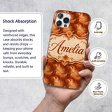Abstract Orange Brush Stroke Texture Seamless Custom Name Protective Phone Case Mobile Cover Durable Everyday Smartphone Shock Resistant