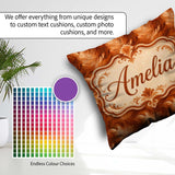 Custom Name Abstract Orange Texture Seamless Pattern Artistic Square Filled Cushion Throw Pillow Sofa Bed Home Decor Zip Washable UK Made