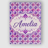 Personalised Name Purple Watercolor Tile Custom  Unique Gift Idea Elegant Feature Canvas Wall Art Print Decor Picture Ready to Hang