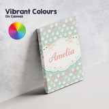 Personalised Name Pastel Cute Hamster Soft Polka Dot Seamless Custom Contemporary Display Canvas Wall Art Print Decor Picture Ready to Hang