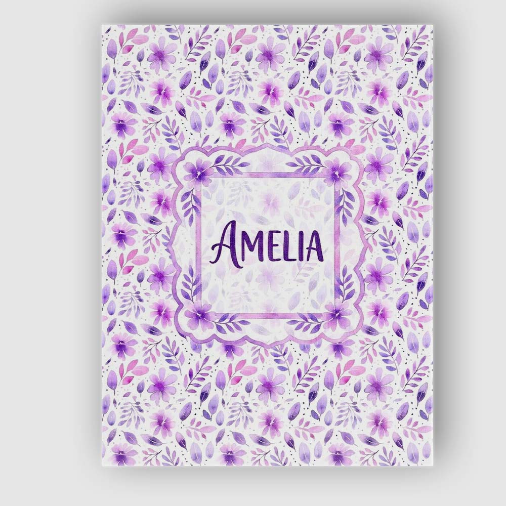Personalised Name Pastel Purple Watercolor Custom  Unique Gift Idea Elegant Feature Canvas Wall Art Print Decor Picture Ready to Hang