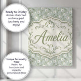 Personalised Name Delicate Snowdrop Flowers Custom  Bespoke Interior Contemporary Canvas Wall Art Print Decor Picture Ready to Hang