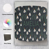 Personalised Name Minimal Snowdrop Floral Custom  Unique Gift Idea Elegant Feature Canvas Wall Art Print Decor Picture Ready to Hang