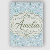 Personalised Name Small Snowdrop Flowers on Custom  Bespoke Interior Contemporary Canvas Wall Art Print Decor Picture Ready to Hang