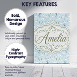 Personalised Name Small Snowdrop Flowers on Custom  Bespoke Interior Contemporary Canvas Wall Art Print Decor Picture Ready to Hang