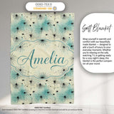 Spider Web Pattern with Splatter Effect on Light Background  Personalised Custom Name Super Soft Fleece Blanket Bed Sofa Throw