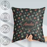 Custom Name Dark Gothic Spider Web Pattern with Glowing Seamless Square Filled Cushion Throw Pillow Sofa Bed Home Decor Zip Washable UK Made