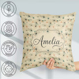 Custom Name Minimal Spider Web Pattern with Subtle Color Accents Square Filled Cushion Throw Pillow Sofa Bed Home Decor Zip Washable UK Made