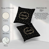 Custom Name Elegant Gold Spider Web on Black Background Seamless Square Filled Cushion Throw Pillow Sofa Bed Home Decor Zip Washable UK Made